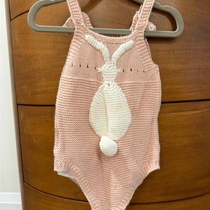 Stella McCartney Kids Pink Knit Bunny One-Piece